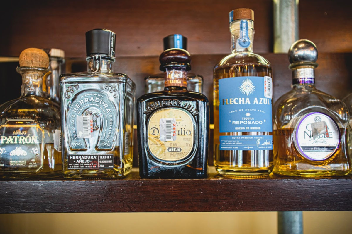 Various types of tequila